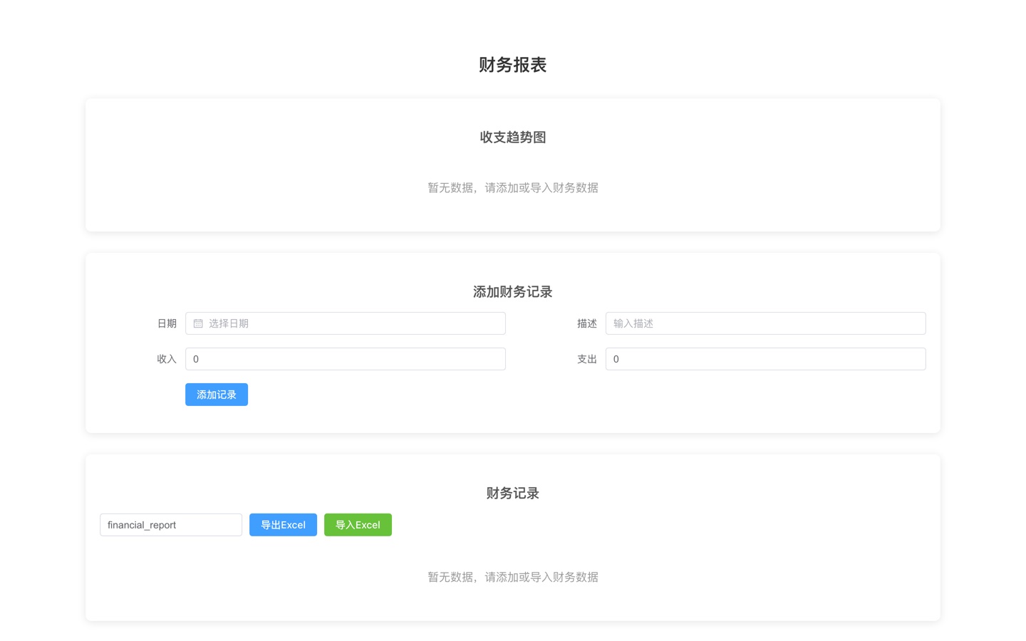 财务数据可视化看板 真机运行截图