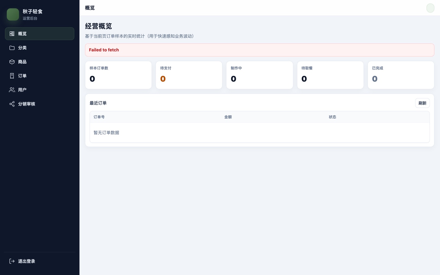 轻食点单小程序 真机运行截图