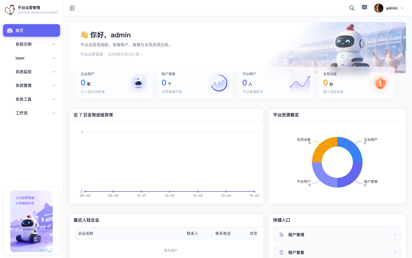巡检机器人云管理平台 真机运行截图